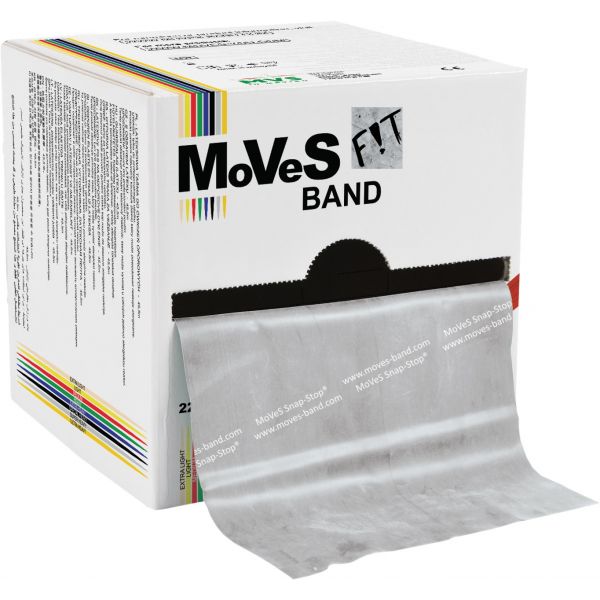 MoVes FiT Band -Rotllo de Banda Resistència de 22'5m, color Gris-Rcia. Super Fort