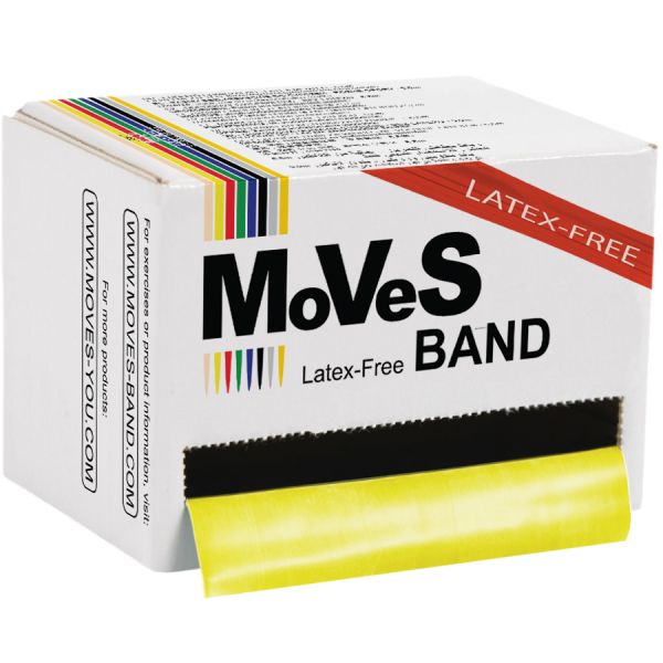 MoVes Band SENSE LATEX -Rotllo Banda Resistència de 5'5m, color Groc-Resistència Suau
