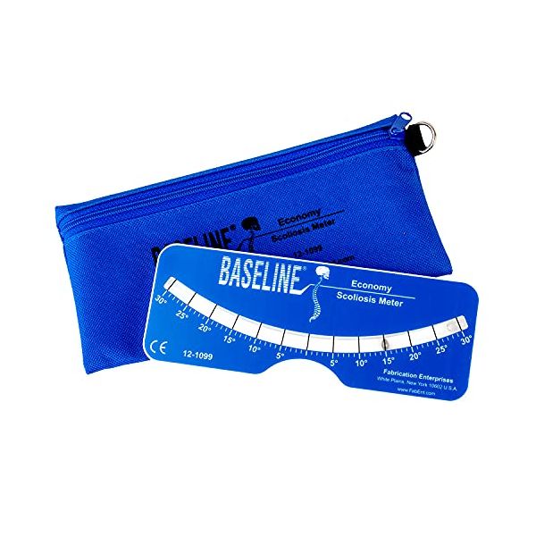 Escoliómetro plástico azul con bolsa tela 19x9 cm - BASELINE®
