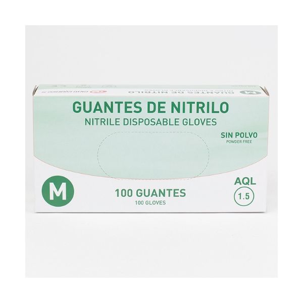 Guantes nitrilo sin polvo (paquete 100 unid.)
