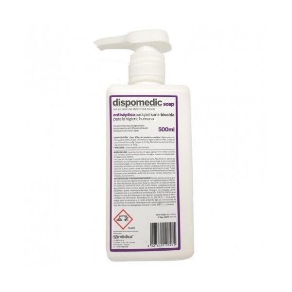 Clorhexidina Jabonosa (0,8%) transparente 500 ml.  Dispomedic